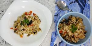 Receita de Arroz com berinjela