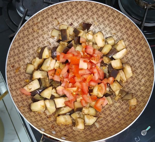 Receita de Arroz com berinjela - Passo 3