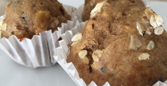 Receita de Muffin de banana e aveia