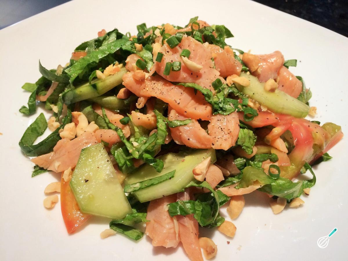 Receita de Salada de salmão e pepino