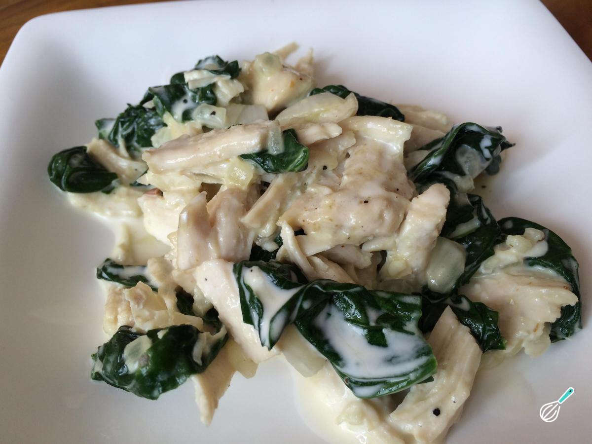 Receita de Frango cremoso com espinafre
