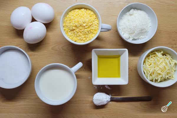 Receita de Bolo de farinha de milho com queijo - Passo 1