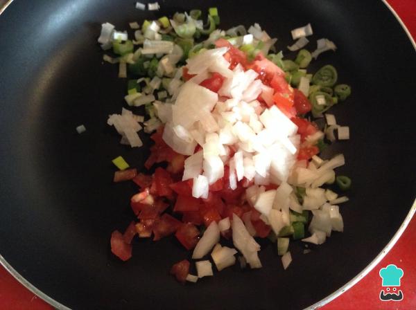 Receita de Calentado com macarrão - Passo 2