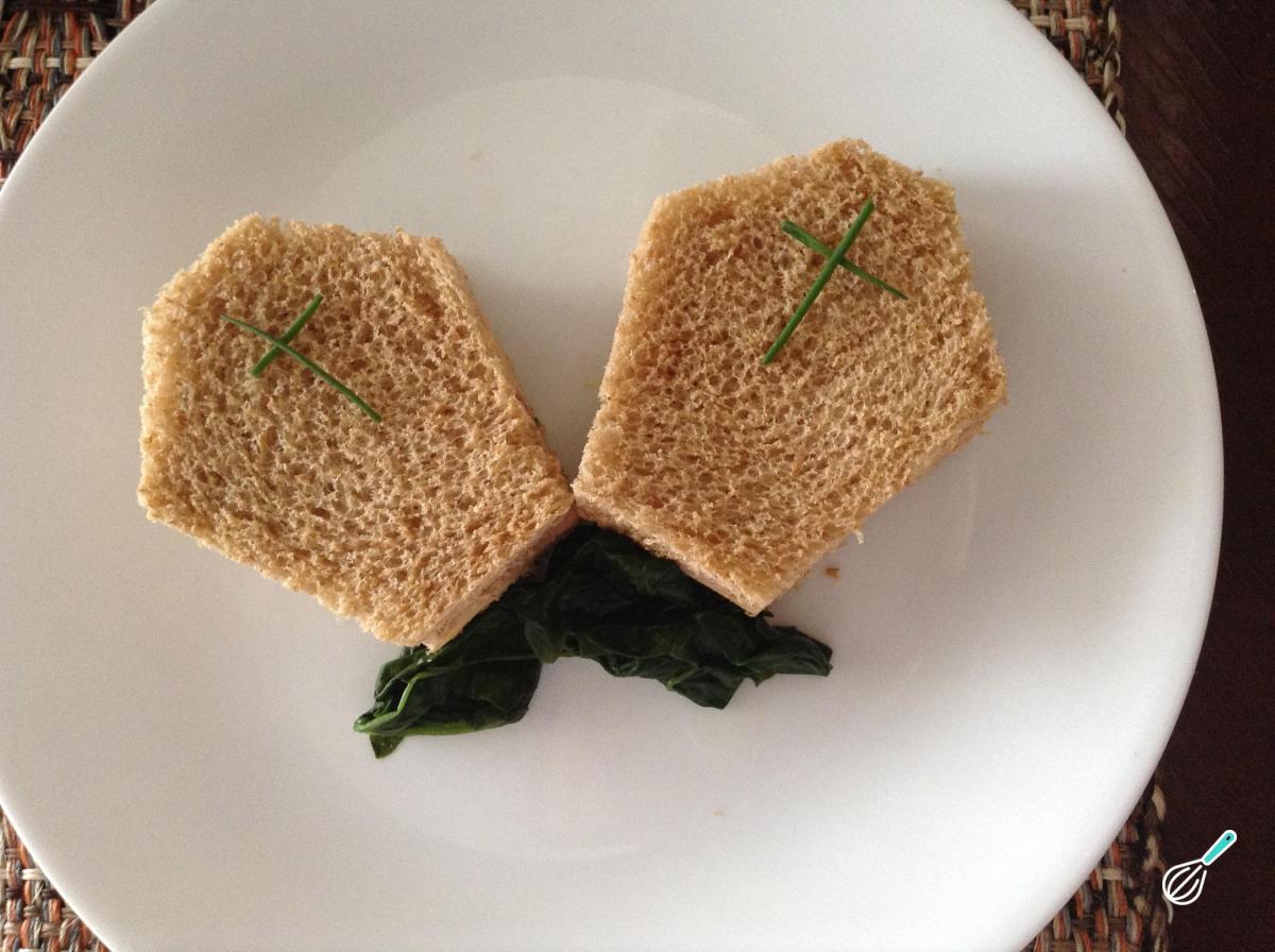 Receita de Sanduíche em forma de lápide para o Halloween