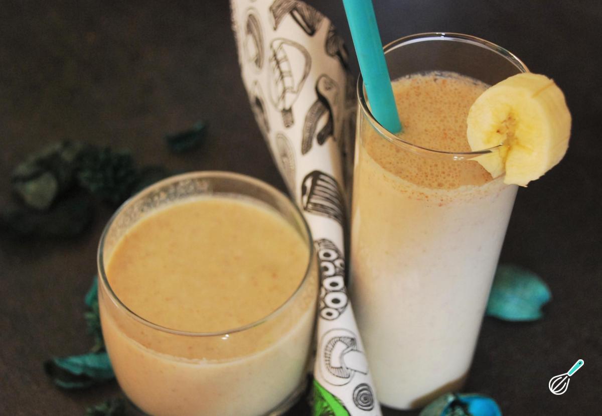 Batida de banana e biscoito
