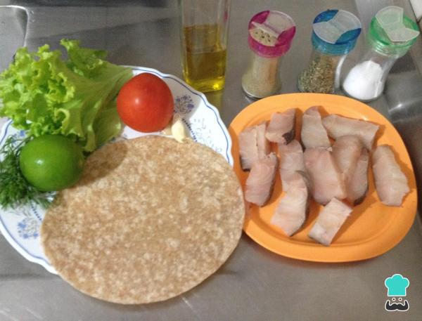 Receita de Burritos saudáveis de merluza - Passo 1