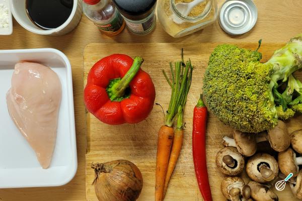 Receita de Frango Kung Pao - Passo 1