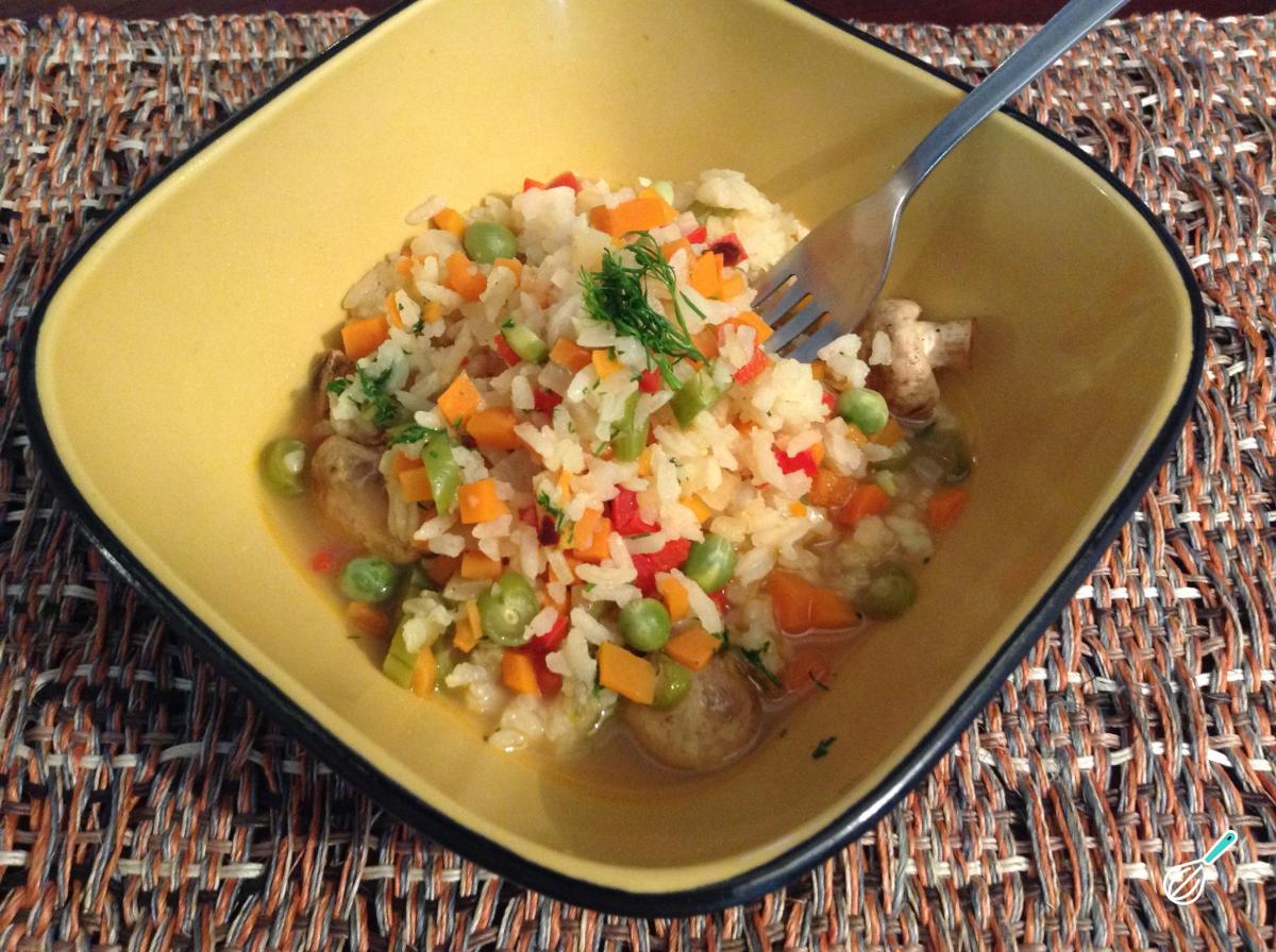 Receita de Arroz caldoso com legumes