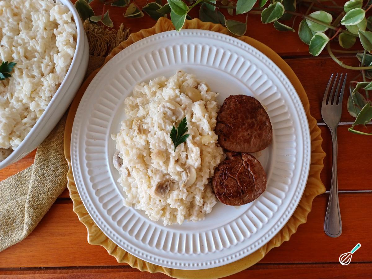 Receita de Arroz à piamontese com medalhão