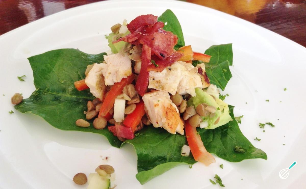 Receita de Salada de lentilha com bacon