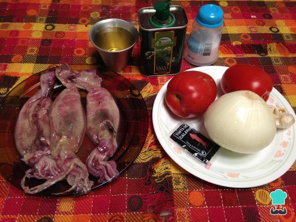 Receita de Deliciosas lulas na sua tinta - Passo 1