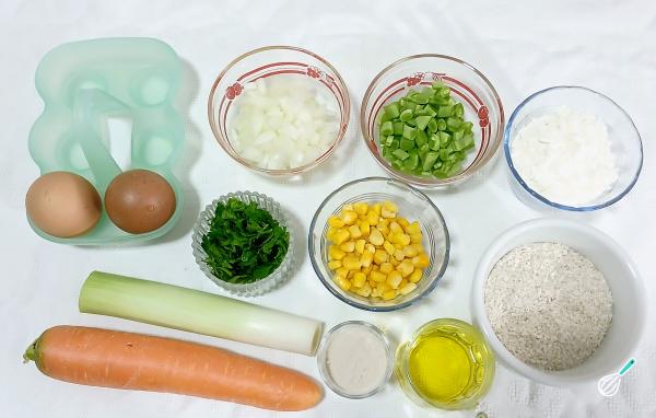 Receita de Torta de legumes fit com farinha de aveia - Passo 1