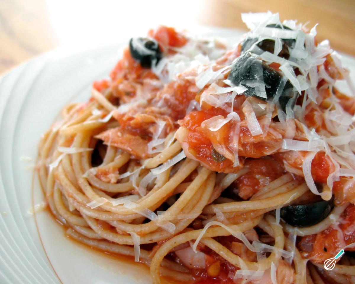 Receita de Espaguete de pupunha com atum