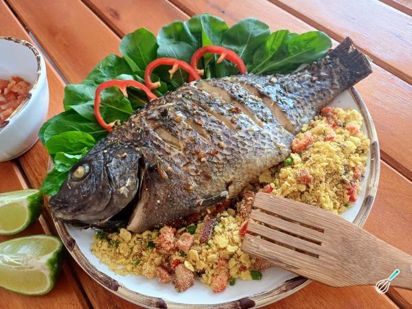 Receita de Peixe recheado no forno