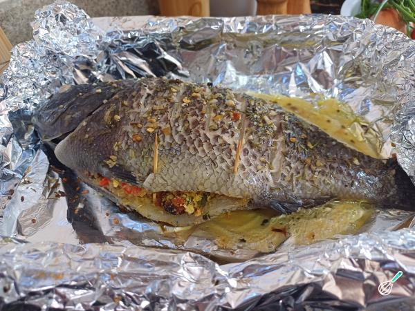 Receita de Peixe recheado no forno - Passo 7