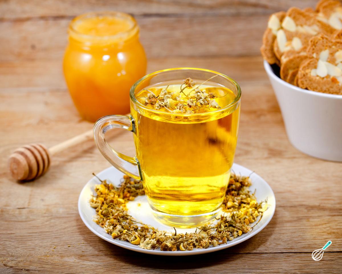 Chá de camomila com própolis