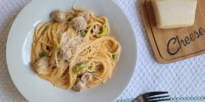 Receita de Macarrão com linguiça toscana e creme de leite