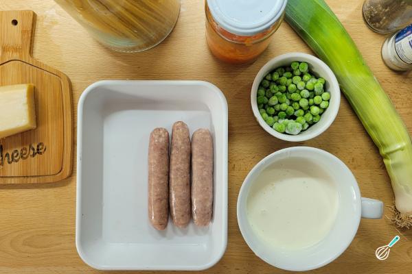 Receita de Macarrão com linguiça toscana e creme de leite - Passo 1