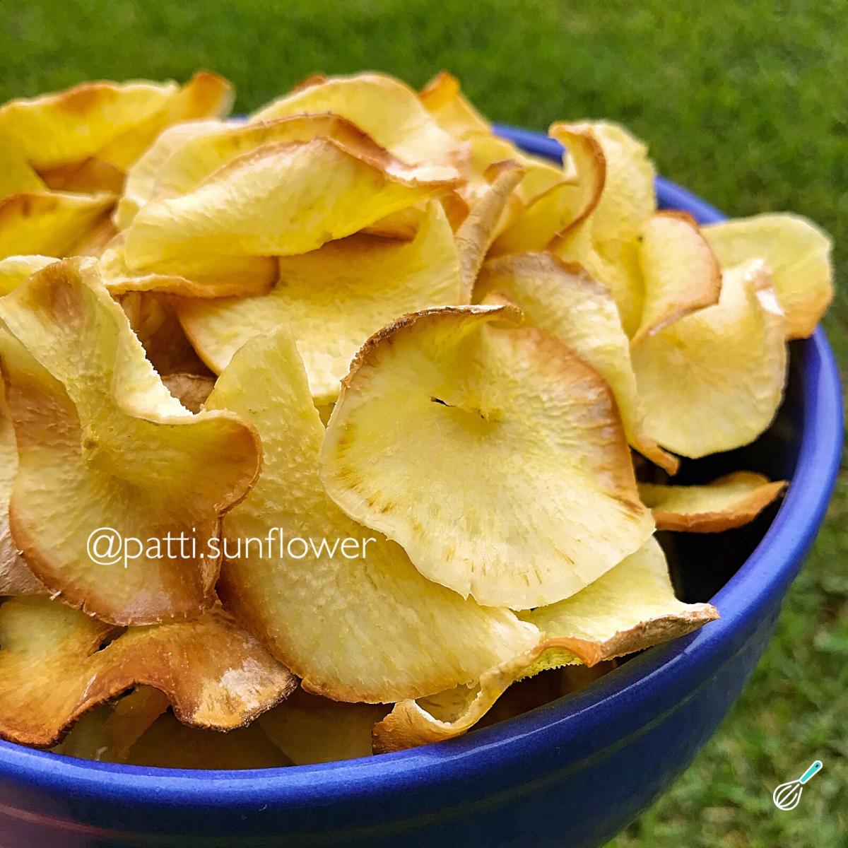 Receita de Chips de mandioca assada