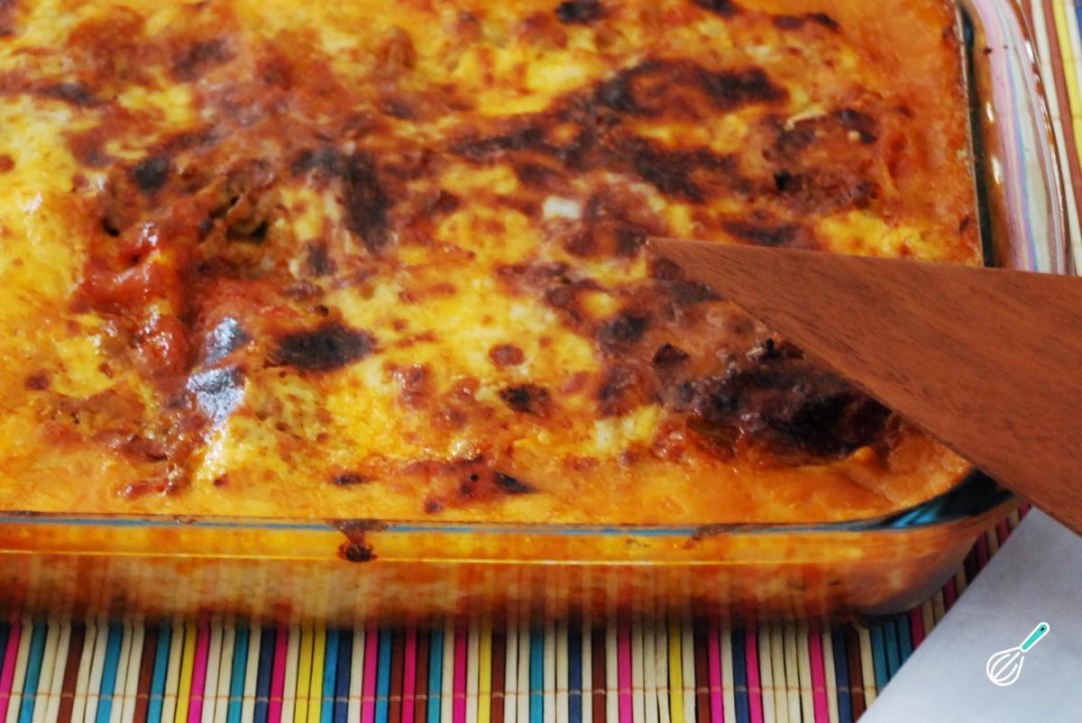 Receita de Lasanha de carne moída com molho branco
