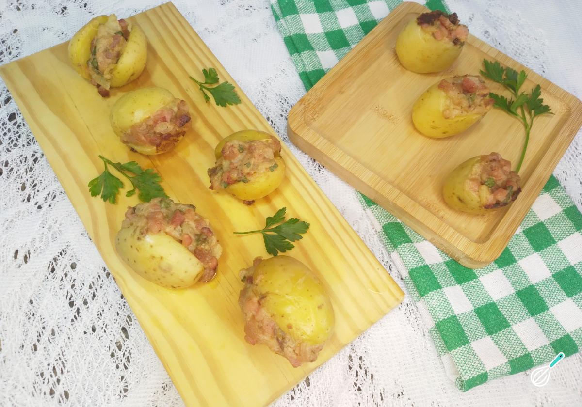 Receita de Batatinha recheada com bacon