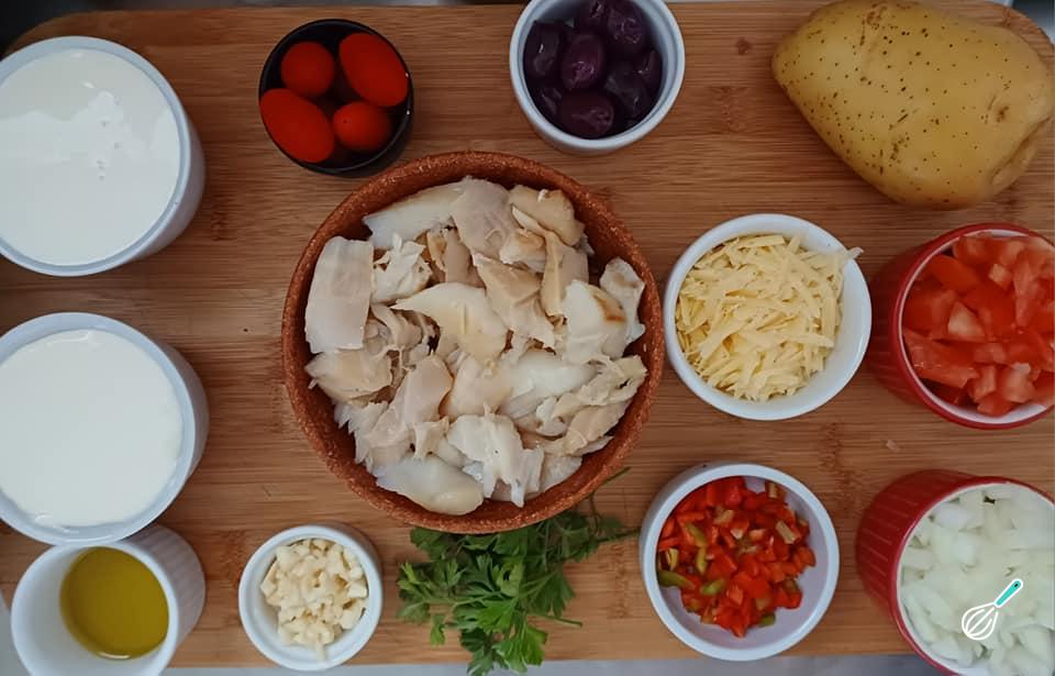 Bacalhau cremoso gratinado - Super cremoso!