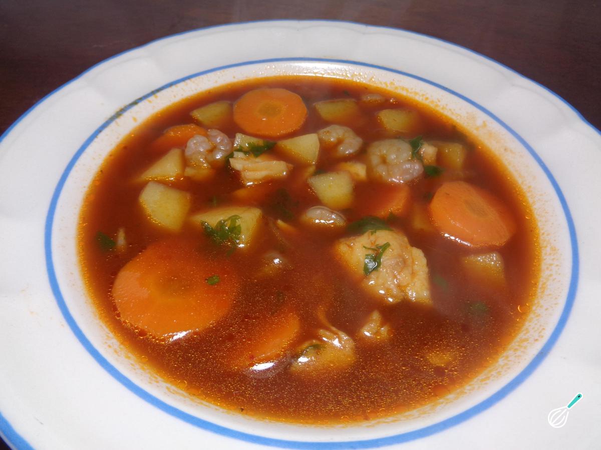 Receita de Caldo de peixe com camarão