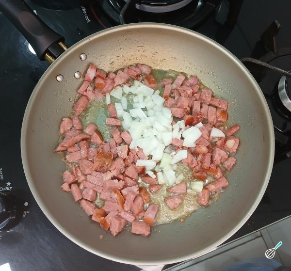 Receita de Arroz colorido com calabresa - Passo 5