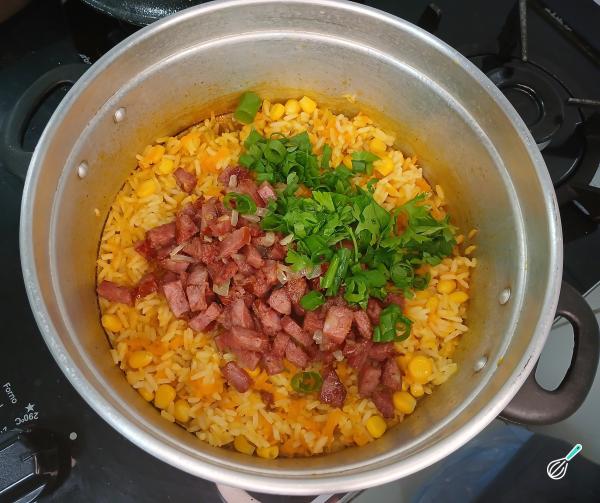 Receita de Arroz colorido com calabresa - Passo 6