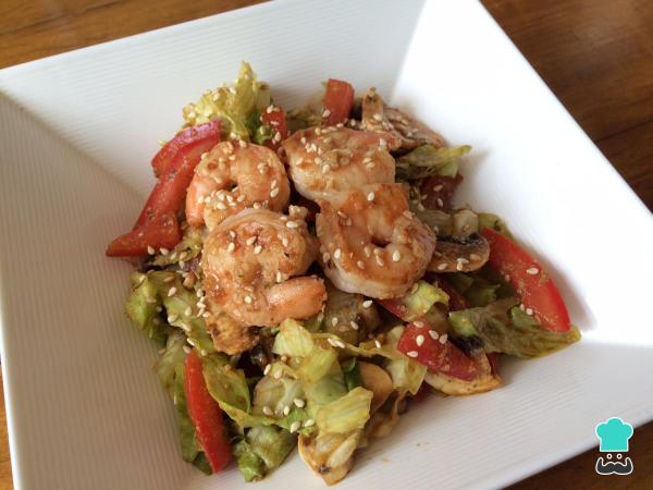 Receita de Salada oriental com camarão