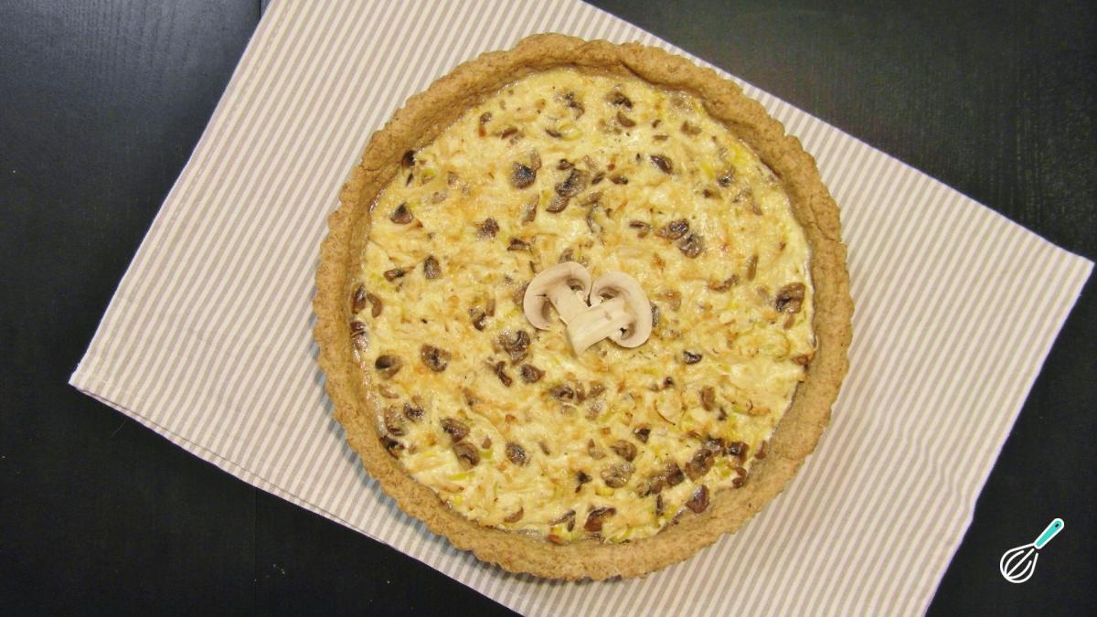 Receita de Quiche de frango com cogumelos e alho poró