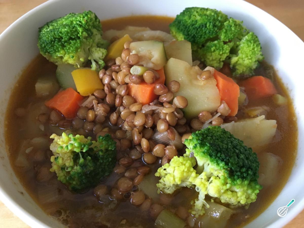 Receita de Lentilha com legumes vegana