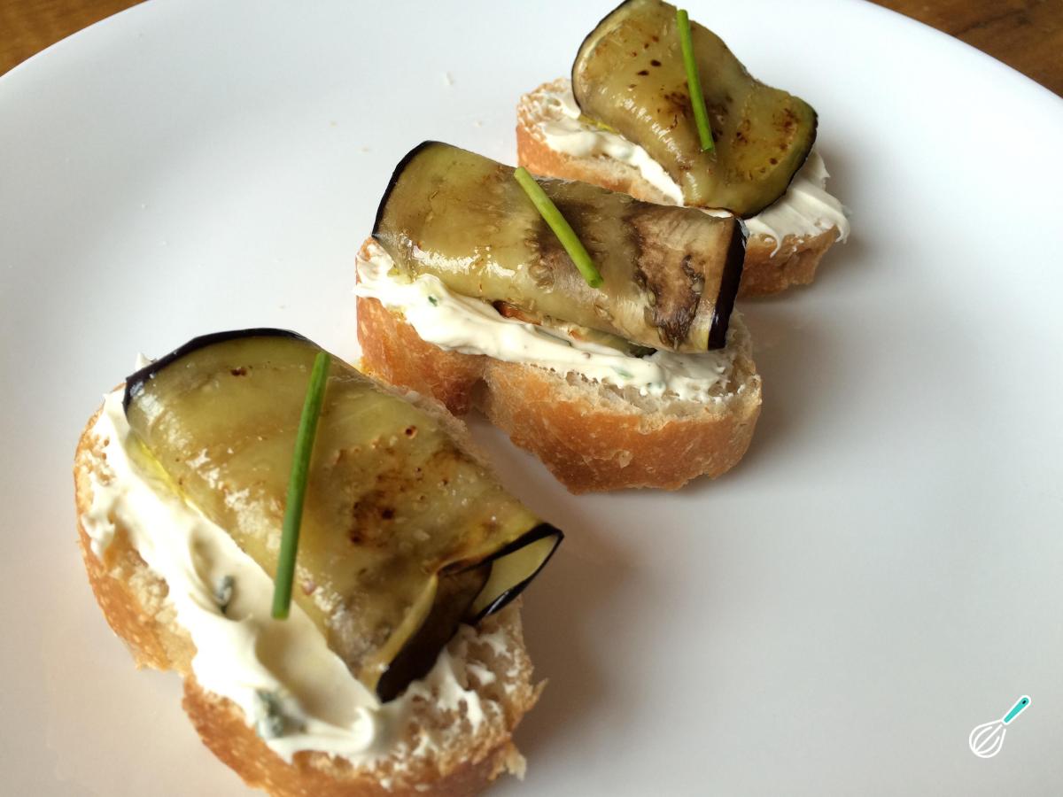 Receita de Crostini de berinjela