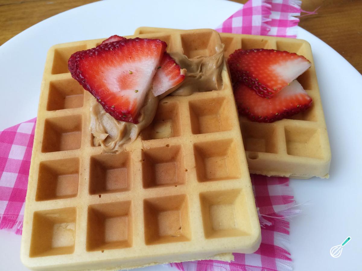 Receita de Waffles com manteiga de amendoim