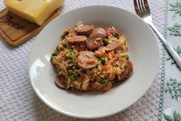 Receita de Arroz cremoso com linguiça - Passo 11