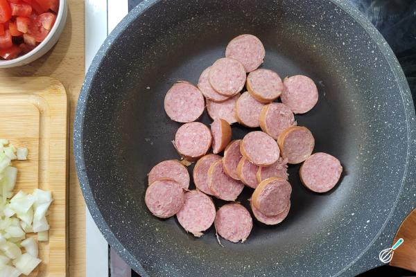 Receita de Arroz cremoso com linguiça - Passo 3