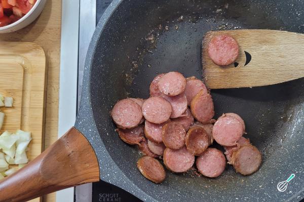 Receita de Arroz cremoso com linguiça - Passo 4