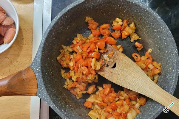 Receita de Arroz cremoso com linguiça - Passo 7