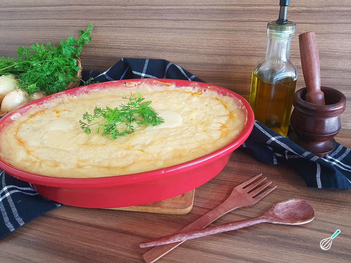 Receita de Escondidinho de camarão com aipim e catupiry