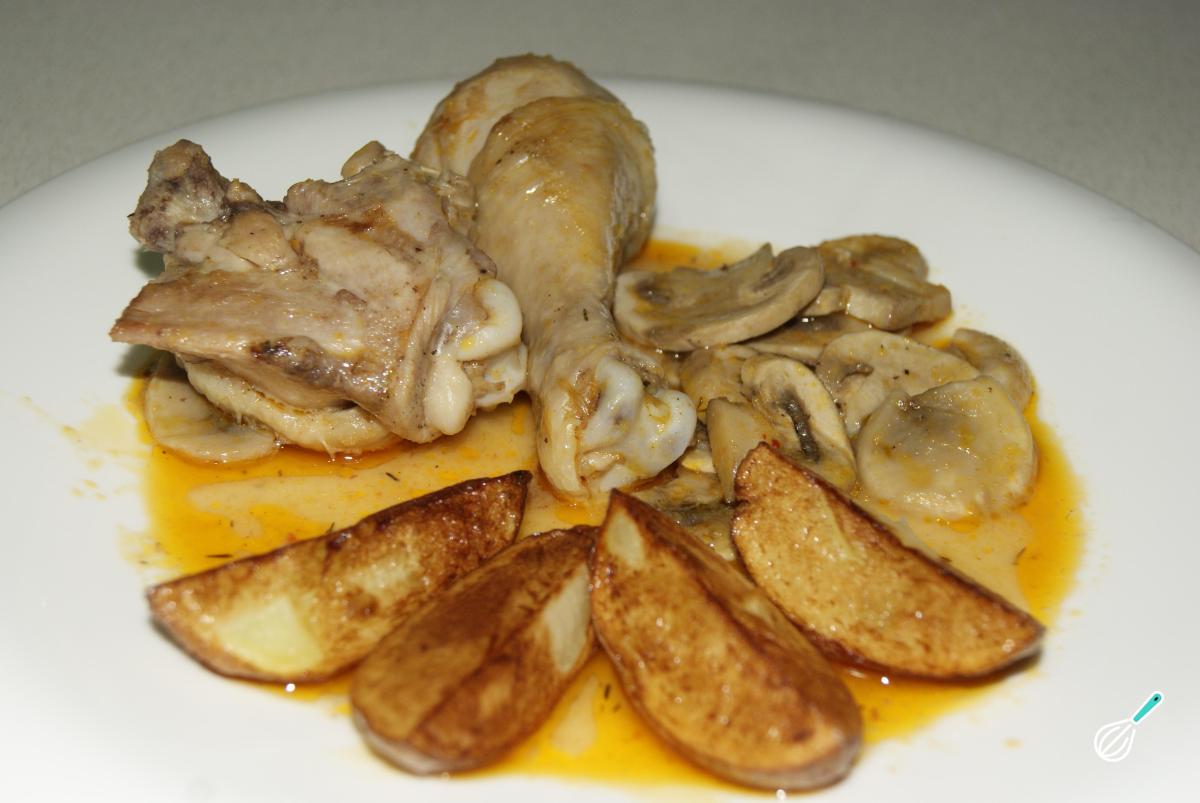 Receita de Frango estufado com cogumelos