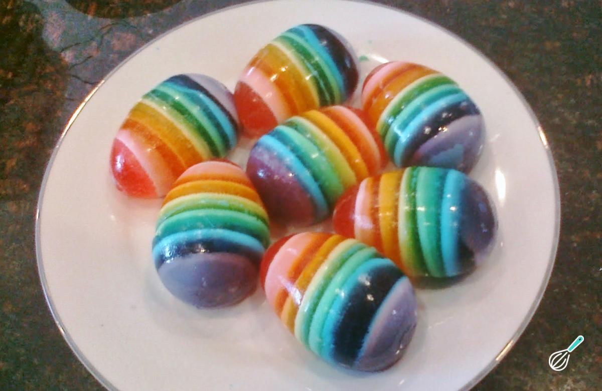 Receita de Ovo de Páscoa de gelatina colorida