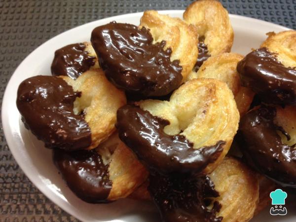 Receita de Palmier com chocolate